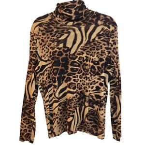 Blast Women’s Large Long Sleeve‎ Animal Print Top